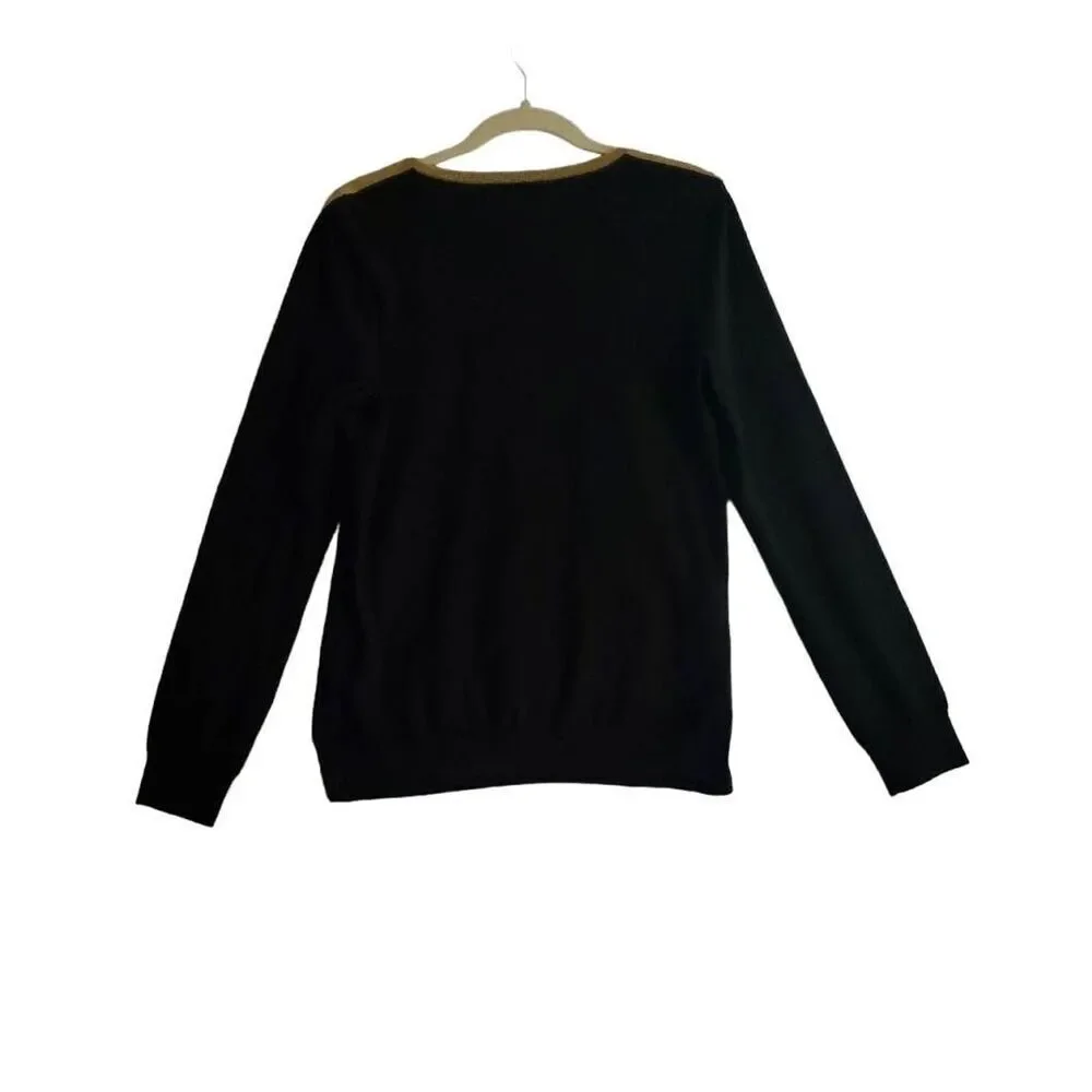 Lauren Ralph Lauren Women's Cotton Long Sleeve Gold Zipper Accents Sweater L - Picture 2 of 7